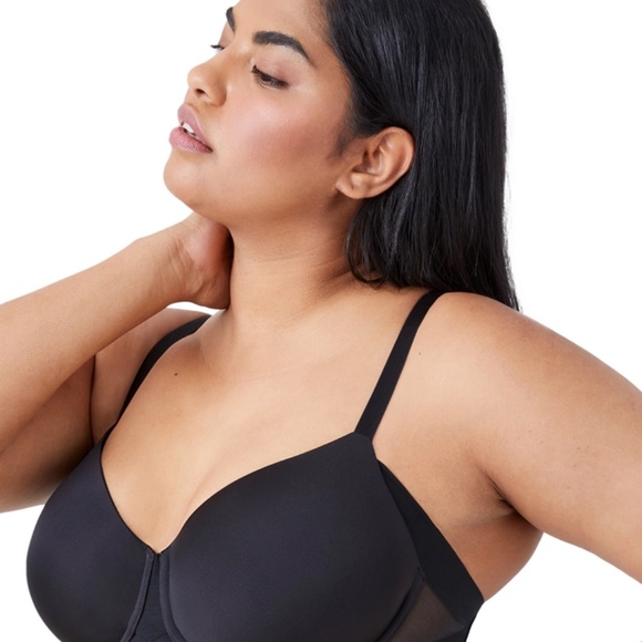 Wacoal 853281 Ultimate Side Smoothing T-Shirt Bra Black Contour Crisscross 38D - Picture 1 of 5